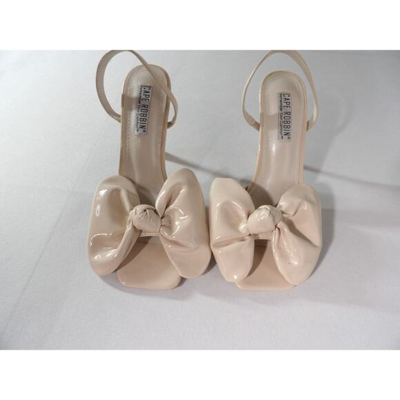 Cape Robbins 8.5 Square Toe Big Bow Pumps Stiletto Heels Ivory White Gifted 4" - Picture 6 of 12
